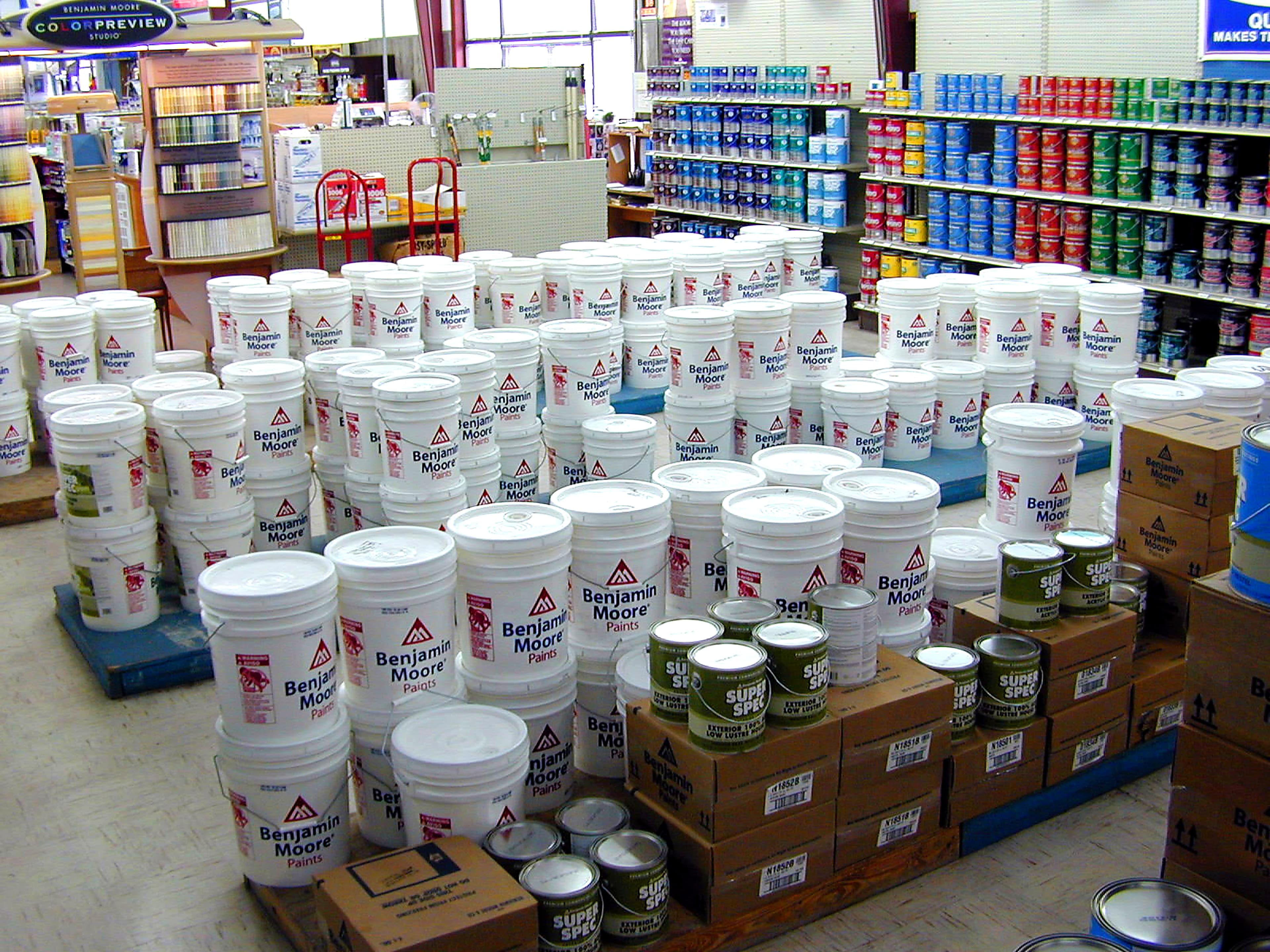 Full selection of Benjamin Moore paints